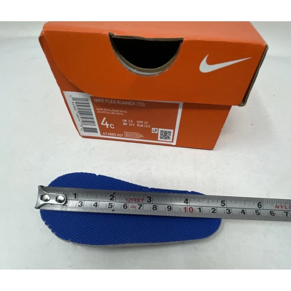 Nike Flex Runner Infant Baby Slip-on Shoes 4C Game Royal/White AT4665-407